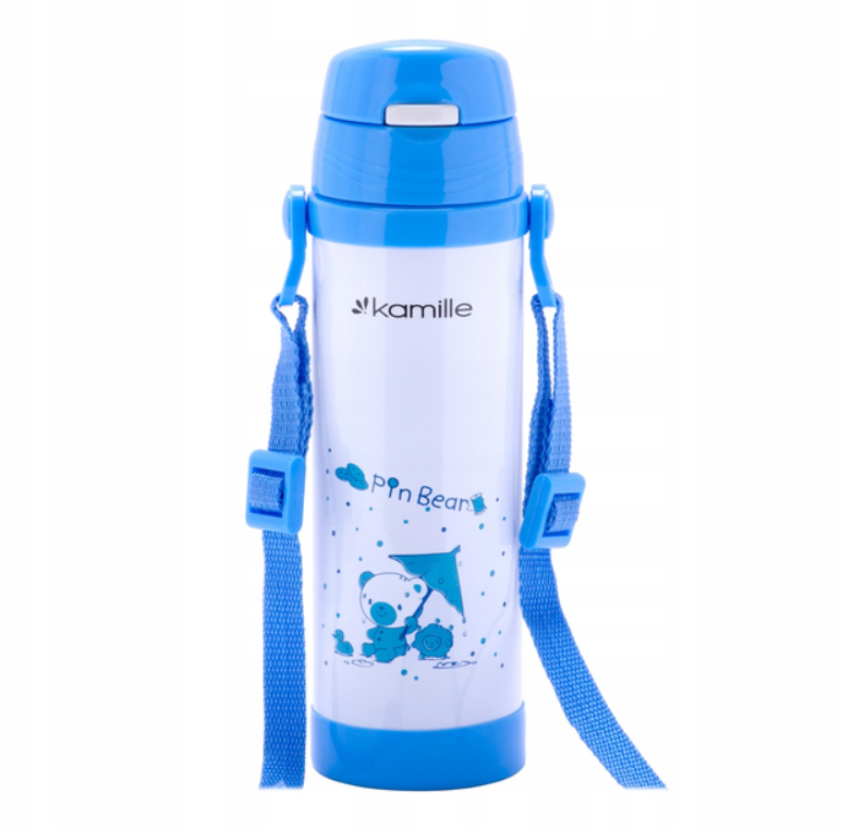 Термос для дітей 500 мл Kamille з трубочкою та ремінцем, фото 1