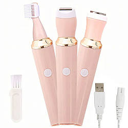 Водонепроникна бритва 3в1, USB, SURKER 219 / Акумуляторна електробритва / Тример жіночий для гоління