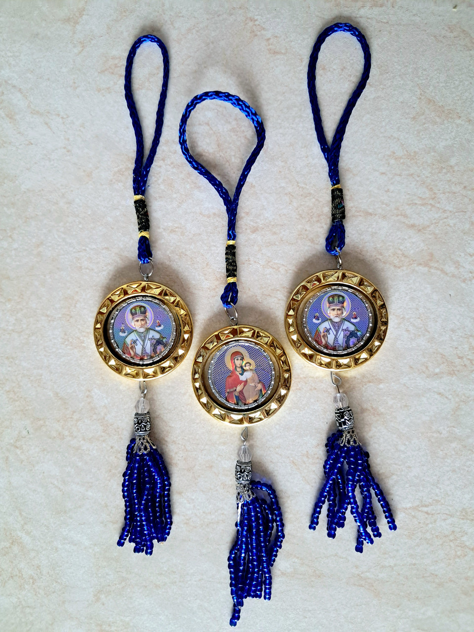 Оберіг підвіска для автомобіля синя, фото 1