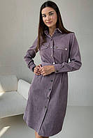 Женское вельветовое платье миди