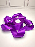 Стрічка атласна, колір насичено-бузковий 40МН8123, ширина 4 см, бобіна 23 м