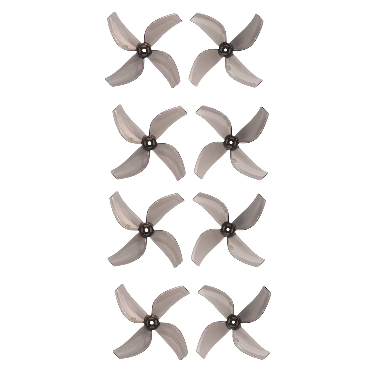 Gemfan 1613 40 мм 4 лопаті (1,5 мм вал) для дрона 1S FPV |мотор 1002-1102| (8 шт, Clear Gray)