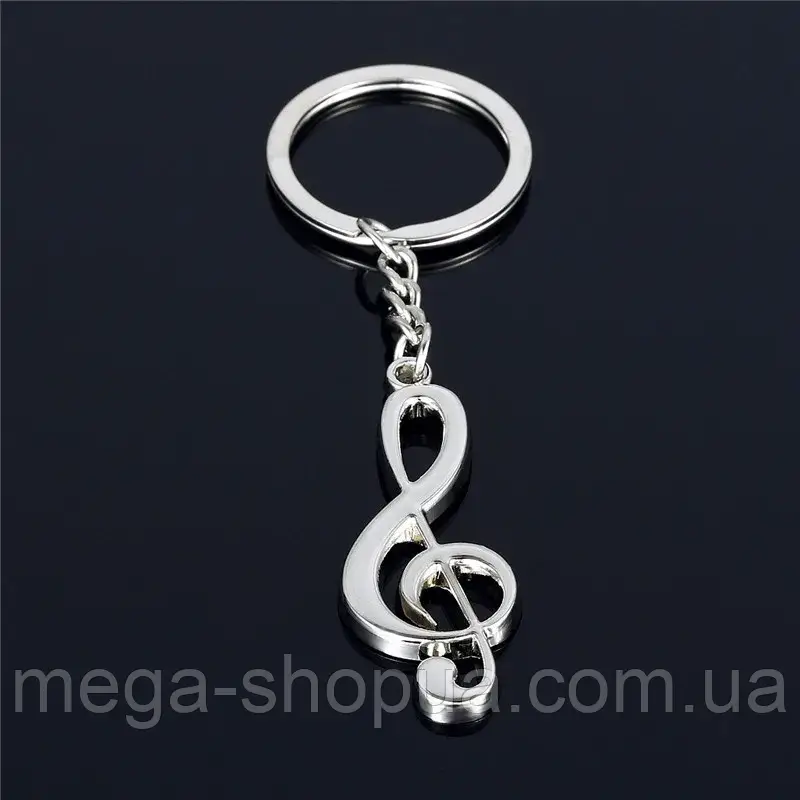 Брелок металевий "Музична нота" – стильний брелок для ключів, сумок, рюкзаків FER-20, фото 1