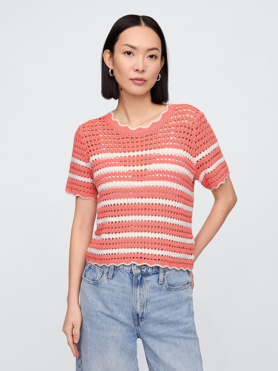 Жіночий светр GAP з коротким рукавом 1159843185 (рожевий S), фото 1