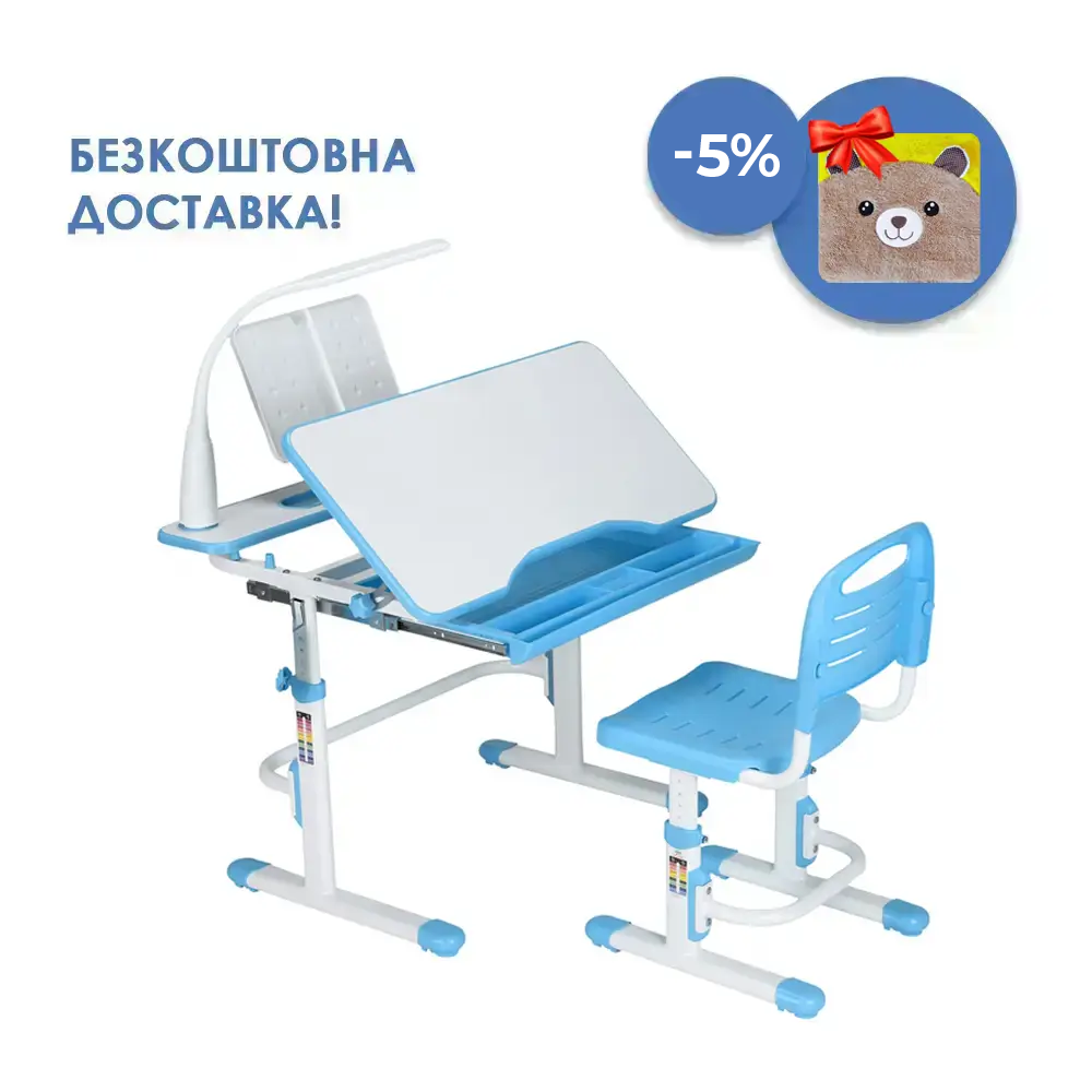 Комплект дитячих меблів Cubby Botero Blue парта та стілець-трансформери