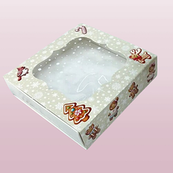 Коробка для пряників із вікном, 12 см х 12 см х 3 см Пряня