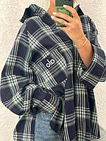Женская невероятная рубашка в клетку синяя красная 42-46 48-52