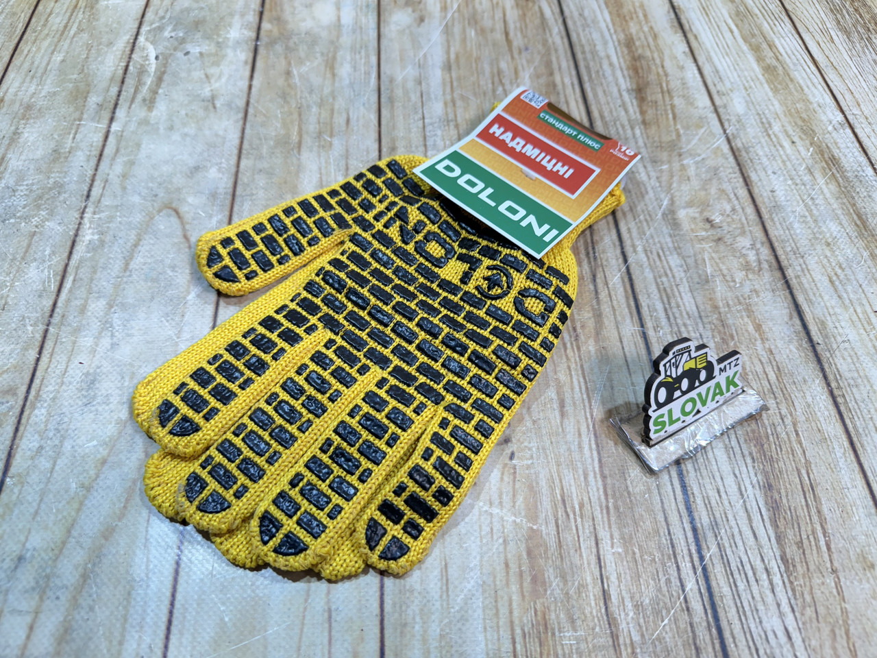 Рукавиці робочі Doloni Надміцні з ПВХ накатом, жовті, розмір 10, фото 1