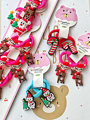 Гумка для волосся новорічна 3 см 10 пар/уп