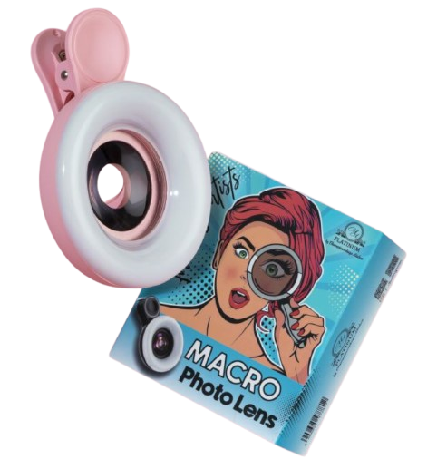 Макрооб’єктив Platinum з підсвіткою рожевий, фото 1