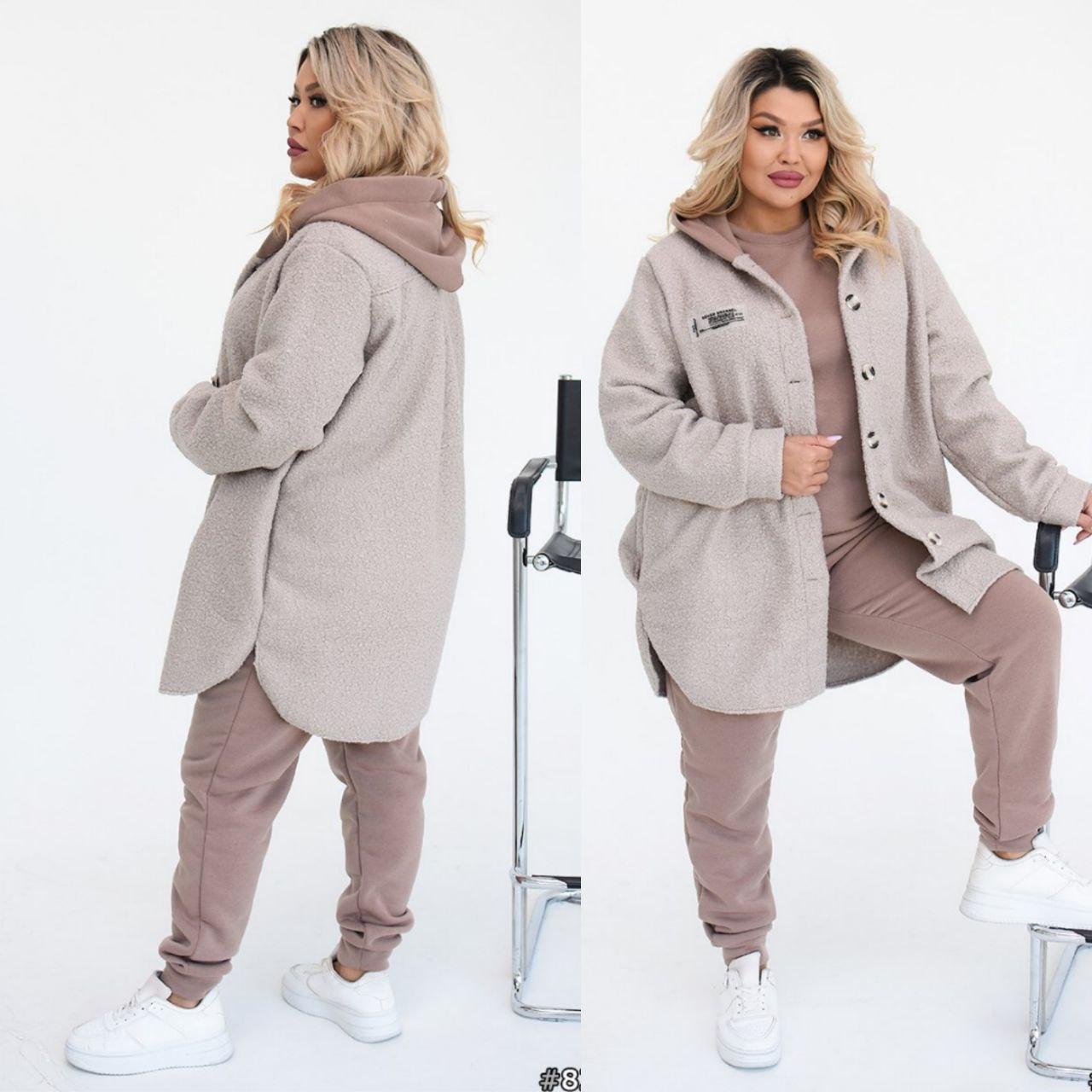 Костюм теплий трійка штани світшот і хутряна сорочка 3018, фото 1