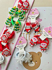 Гумка для волосся новорічна 3 см 10 пар/уп