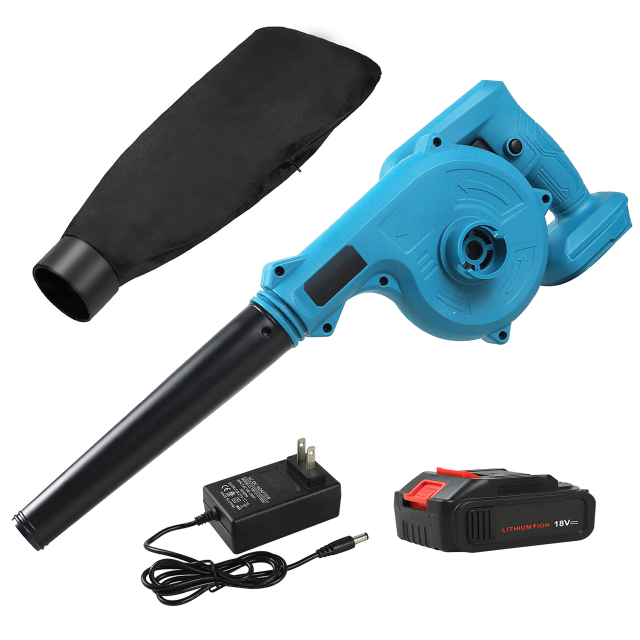 Повітродув пилосос Макіта 2в1 акумуляторна (24в 4А). Садова повітродувка для прибирання листя, фото 1