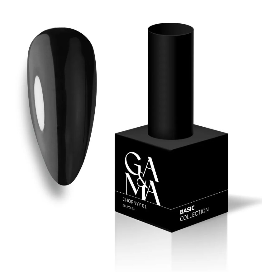 Гель-лак GA&MA Basic Collection №01 Chornyy 15 мл, фото 1
