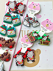 Гумка для волосся новорічна 3 см 10 пар/уп