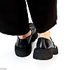 Щоденні чорні шкіряні туфлі лофери сучасний дизайн, фото 5