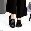 Щоденні чорні шкіряні туфлі лофери сучасний дизайн, фото 6