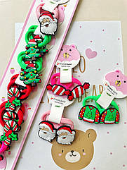 Гумка для волосся новорічна 3 см 10 пар/уп