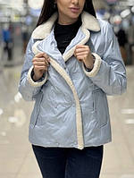 Утеплена демісезонна стьобана коротка жіноча куртка жакет Фабричний люкс Китай В наявності р.42-50