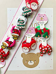 Гумка для волосся новорічна 3 см 10 пар/уп