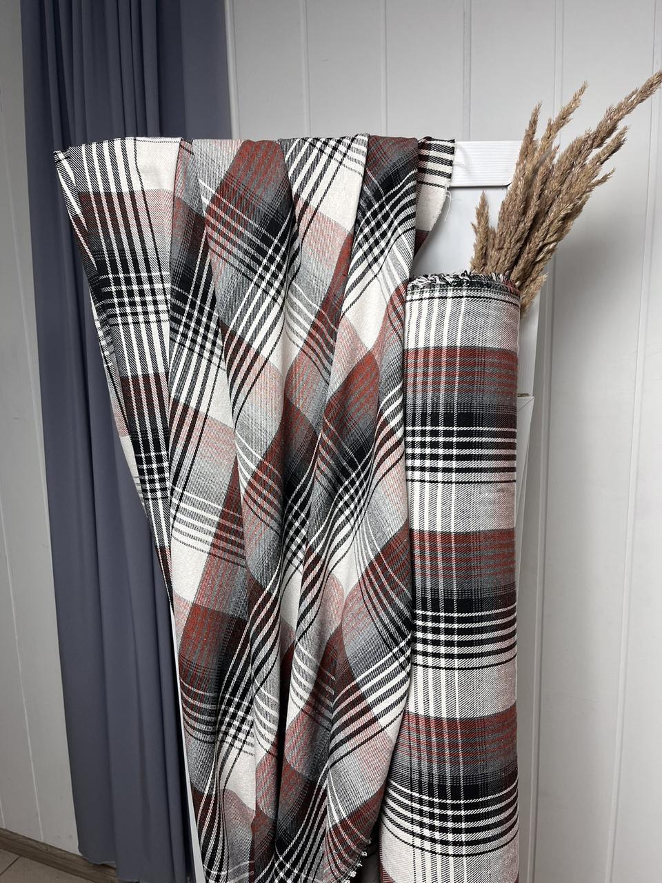 Клітинка сорочкова з начосом Цегла, фото 1