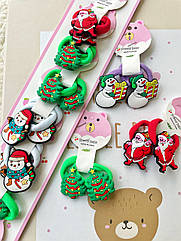 Гумка для волосся новорічна 3 см 10 пар/уп