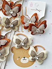 Резинки для волосся дитячі оптом 10 пар/уп МЕТЕЛИК З КАМІННЯМ