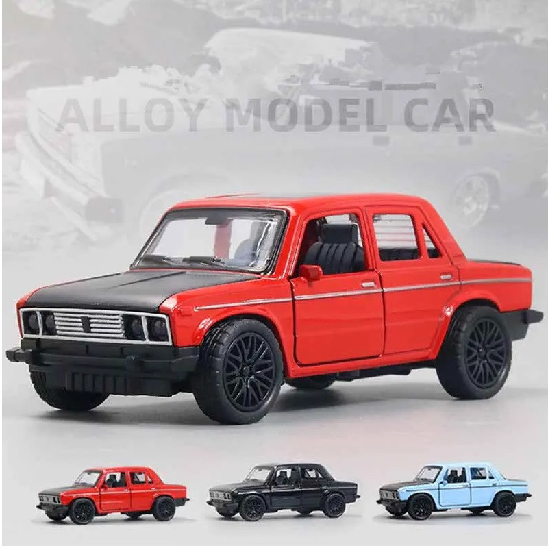 Модель автомобіля Lada ВАЗ 2106 Жигулі зі сплаву 1:36, іграшки, прикраси для автомобіля (червона або чорна), фото 1