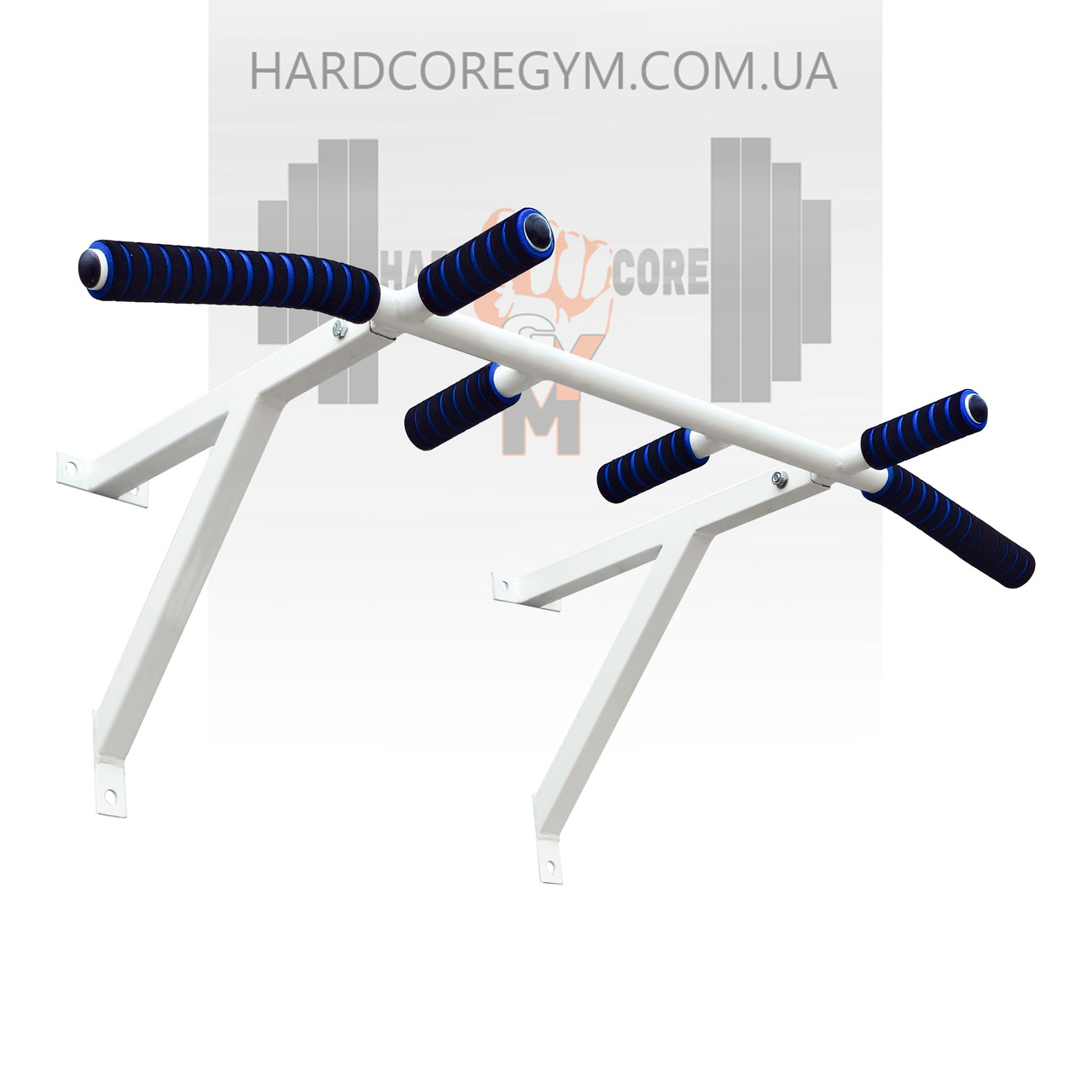 Турнік настінний/надверний білий гнутий (40 см), фото 1