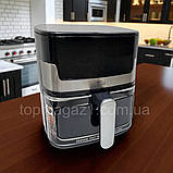 Настільна фритюрниця Zepline 3500 Вт аерофритюрниця антипригарна 8л на 8 автоматичних програм з таймером, фото 2