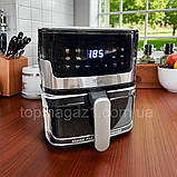 Настільна фритюрниця Zepline 3500 Вт аерофритюрниця антипригарна 8л на 8 автоматичних програм з таймером, фото 3