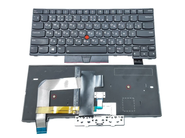 Клавіатура для Lenovo ThinkPad T470 T480 A475 A485 20HD 20HE 20JM 20JN 20L5 20L6 01HX459 01AX364 (RU Black з підсвічуванням), фото 1