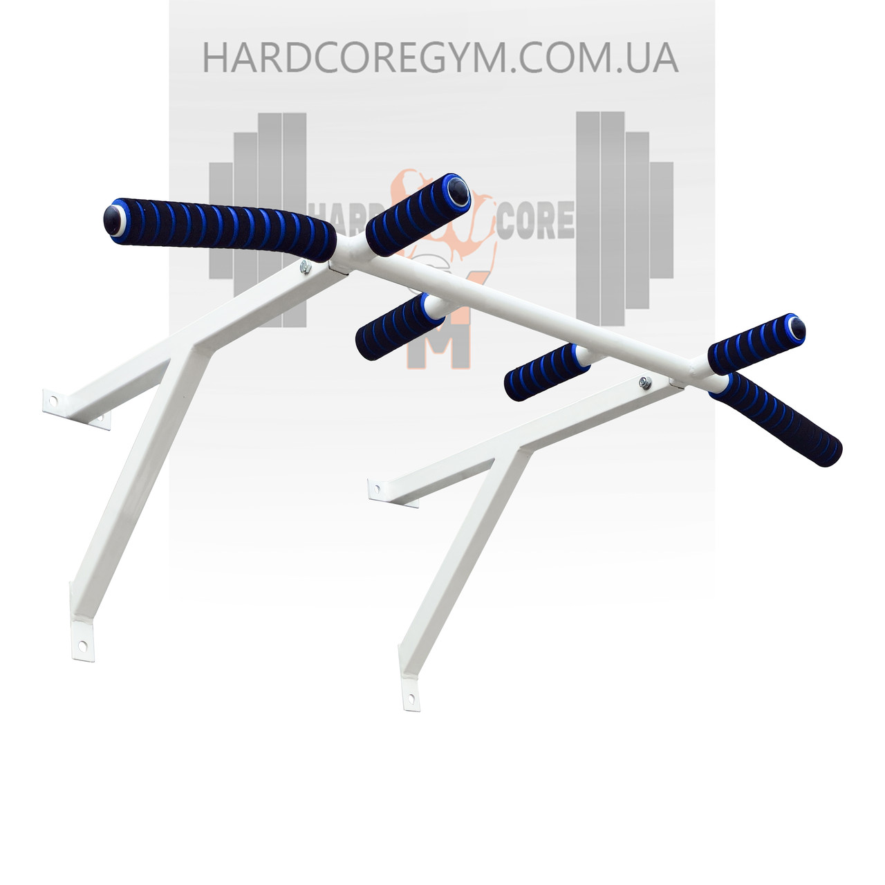 Турнік настінний/надверний білий гнутий (50 см), фото 1