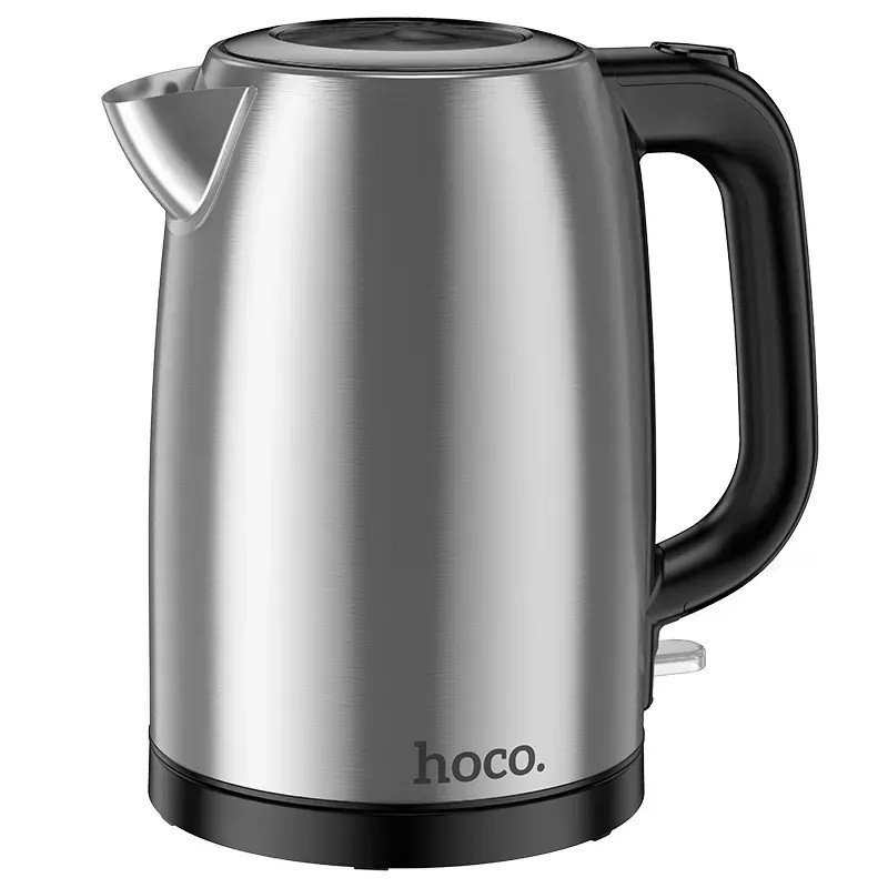 Електрочайник металевий HOCO HE12 1.7 літра stainless steel electric kettle (вилка EU), фото 1