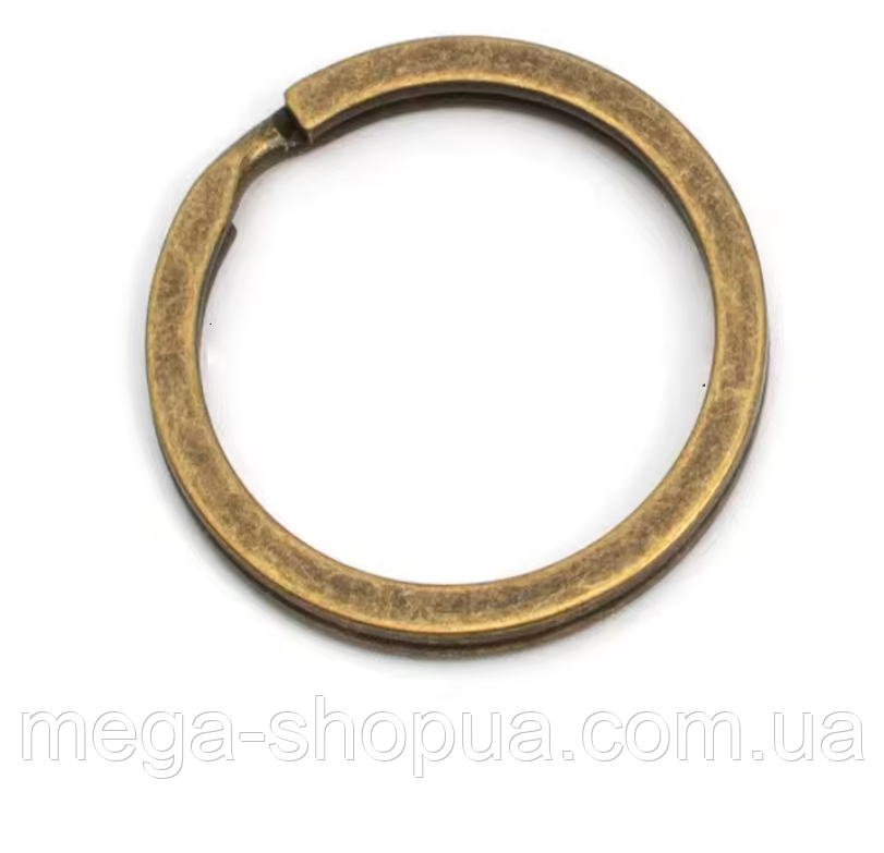 Кільце плоске металеве для ключів 2 штуки 30 мм Бронзове D931