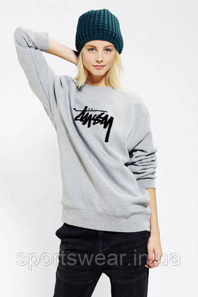 Жіночий Світшот Стасси STUSSY Кофта ( Сірий )