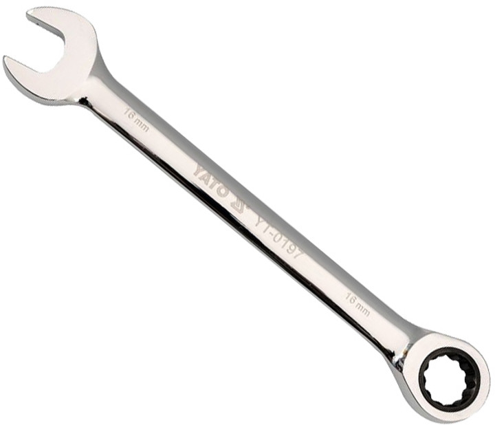 Ключ комбінований з тріскачкою YATO М14 х 190 мм YT-0195