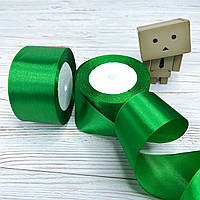 *5 рул* / Стрічка атласна / 5 см / Зелена / 25 ярдів (22,86 м)