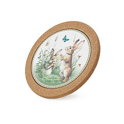 Підставка під гаряче "Rabbit" 20х1см із коркового дерева та доломіту Fissman