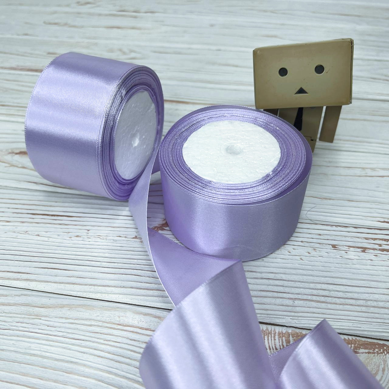 *5 рул* / Стрічка атласна / 5 см / Бузкова / 25 ярдів (22,86 м)