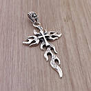 Срібний хрестик з білим фіанітом. Чоловічий кулон срібло 925 проба, фото 6