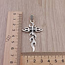 Срібний хрестик з білим фіанітом. Чоловічий кулон срібло 925 проба, фото 4