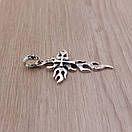 Срібний хрестик з білим фіанітом. Чоловічий кулон срібло 925 проба, фото 7