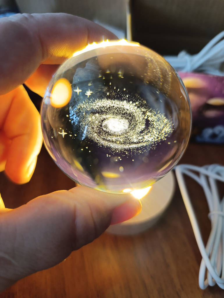 Декоративна 3D-сушарка нічник лампа кришталева Сонячна система Led світильник USB з підсвіткою - фото покупців 5