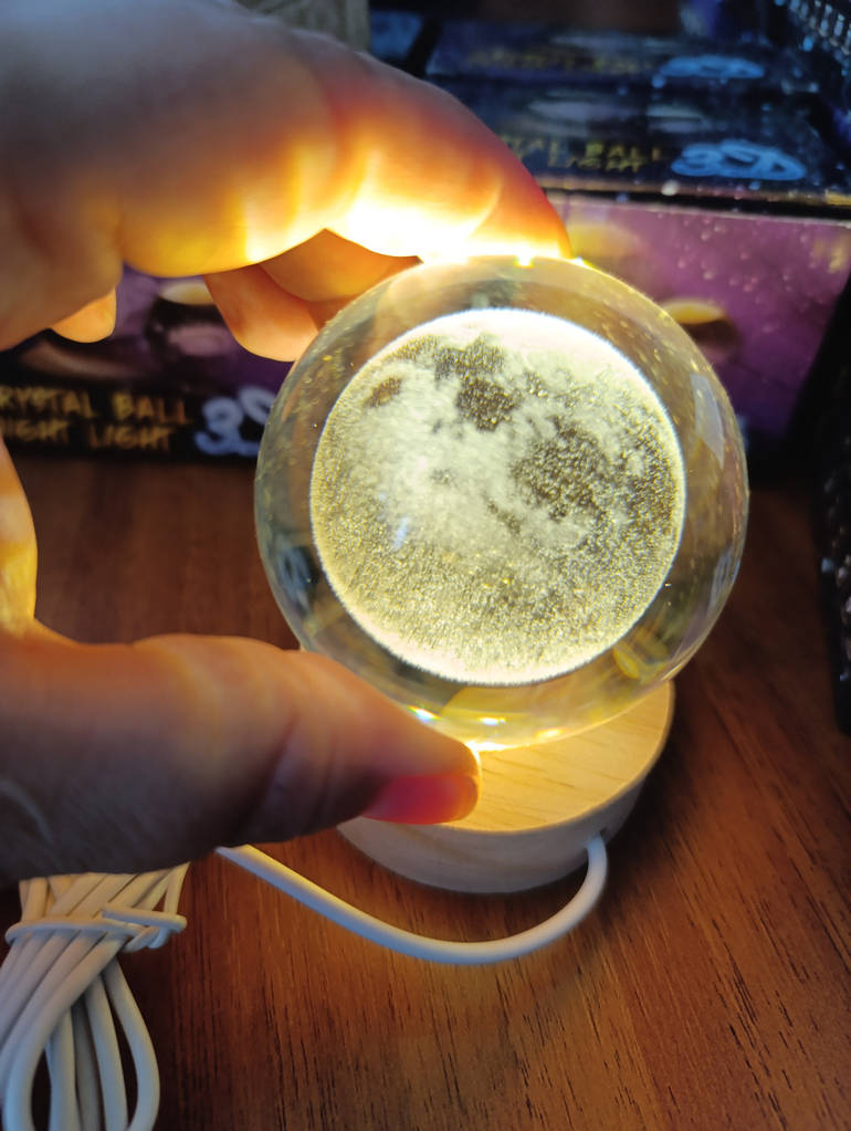 Декоративна 3D-сушарка нічник лампа кришталева Сонячна система Led світильник USB з підсвіткою - фото покупців 1