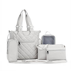 Сумка 7в1 для мами Aboutbaby - Свіло-сірий