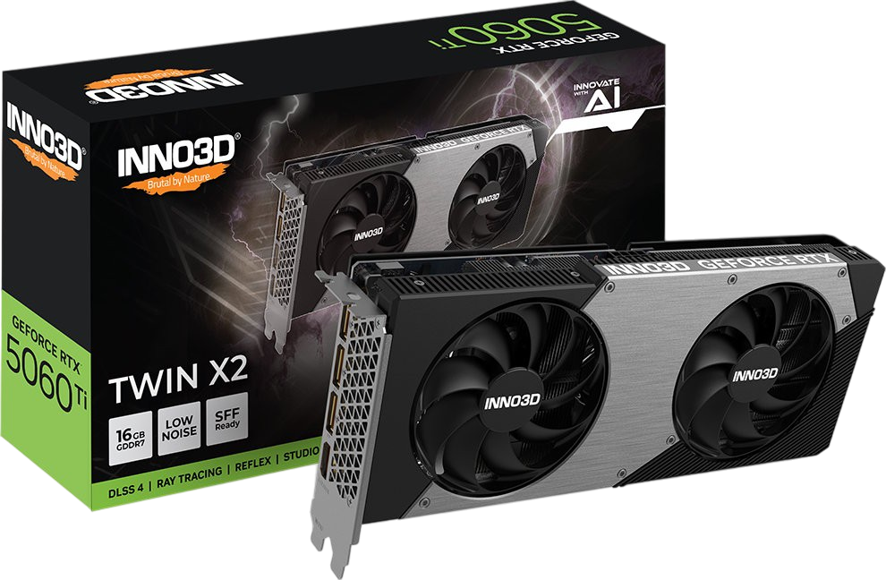 Відеокарта GeForce RTX 5060 Ti 16GB Inno3D TWIN X2 (N506T2-16D7-191073N)