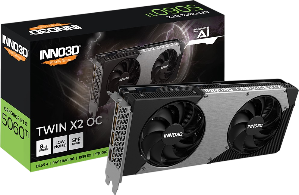 Відеокарта GeForce RTX5060 Ti 8GB Inno3D TWIN X2 (N506T2-08D7-193075N)