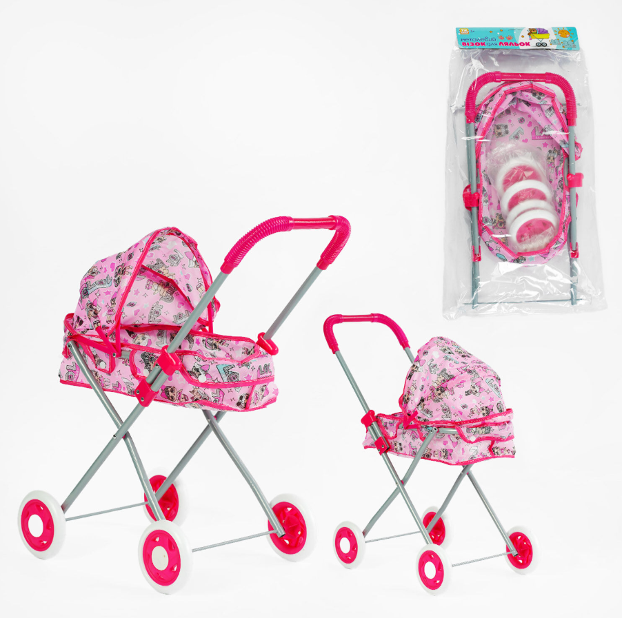 Коляска для ляльок ЛОЛ ТК 80-758 "TK Group", складна конструкція, фото 1