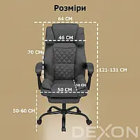 Комп'ютерне крісло до 150 кг DEXON ELITE з тканини зручне посилене офісне крісло керівника директора для кабінету офісу будинку ТС, фото 10